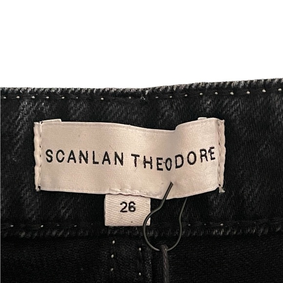 NWT Scanlan Theodore Black White Stitched Jeans Patch Pockets Size 26 - Picture 4 of 9